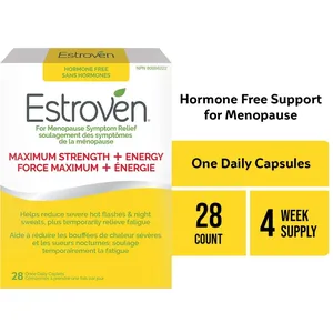 Estroven Maximum Strength + Energy for Menopause Relief, 1 Caplet Daily, Reduces Hot Flashes