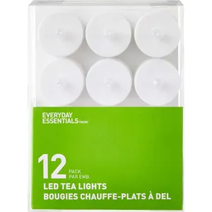 Everyday Essential LED Tealights - White - Battery Operated for Warm Glow on Any Occasion
