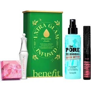 Extra Glam Infused Full-Face Beauty Kit in Pink - Mascara, Blush, Brow Gel, Setting Spray Included