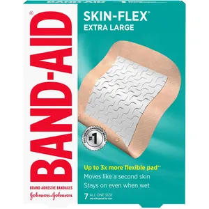 Extra Large Band-Aid Skin-Flex Adhesive Bandages, Flexible, 7 Count for Cuts & Scrapes Protection
