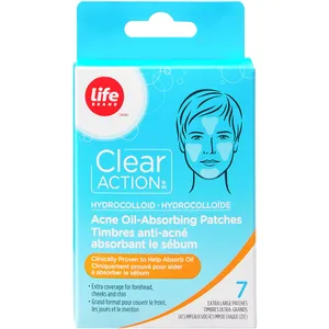 Extra Large Hydrocolloid Acne Oil-Absorbing Patches for Forehead, Cheeks, Back & Chest