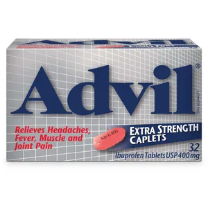 Extra Strength Advil Caplets 400mg - Fast Pain Relief for Headaches, Menstrual & Back Pain, 32 Count