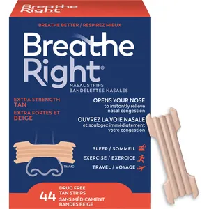 Extra Strength Breathe Right Nasal Strips Tan - Drug-Free Relief for Congestion, Snoring & Allergies