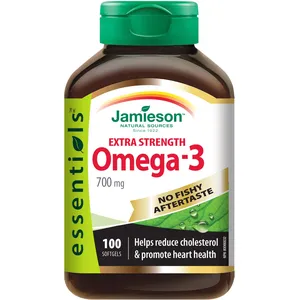 Extra Strength Omega-3 Fish Oil 700mg - No Fishy Aftertaste, Supports Heart & Brain Health