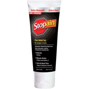 Extra Strength Stopain Gel with 8% Menthol for Fast Pain Relief - Non-Greasy, Sweat Resistant