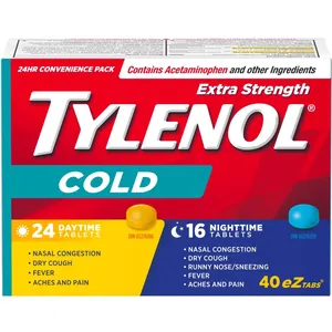 Extra Strength Tylenol Cold Relief Day/Night EZTabs - 20/40 Easy-to-Swallow Tablets