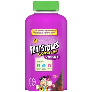 FLINTSTONES Complete Kids Multivitamin Gummies - Chewy Fruit Flavors, 180 Gummies, Supports Immunity