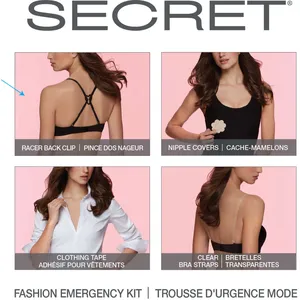 Fashion Emergency Kit with Heart Clip, Nipple Covers, Adhesive Strips, and Bra Straps for Quick Fixes