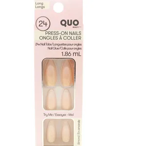 Faux Nail Kit with Glue in Pink - Easy to Apply Artificial Nails for Salon-Like Finish