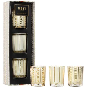 Festive Votive Trio by NEST New York - Holiday, Birchwood Pine & Crystallized Ginger Candles