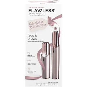 Finishing Touch Flawless Holiday Gift Pack - Instant Painless Facial Hair Remover with Hypoallergenic Head