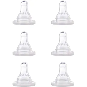 First Essentials by NUKÂ® Fast Flow Silicone Nipple 6PK for 5oz & 9oz Bottles, BPA-Free
