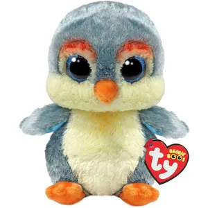 Fisher Beanie Boo Pink and Gray Penguin Plush Toy - Cute & Cuddly Stuffed Animal for Kids