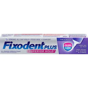 Fixodent Control Denture Adhesive Cream - Strong Hold, 2.4 oz, Long-lasting Comfort