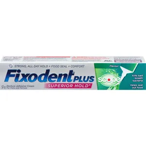 Fixodent Plus Secure Denture Adhesive for Long-Lasting Hold, Comfort, and All-Day Confidence
