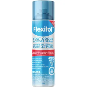 Flexitol Foot Odour Powder Spray - Triple Action Odour Neutralizer, Sweat Absorber, 12 Hr Protection