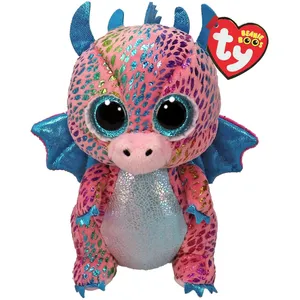 Flint the Pink and Blue Dragon Beanie Boo - Adorable Multicolor Plush Toy