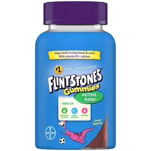 Flintstones Active Kids Multivitamin Gummies - Vitamin D & Calcium, 60 Count, Free of Artificial Sweeteners