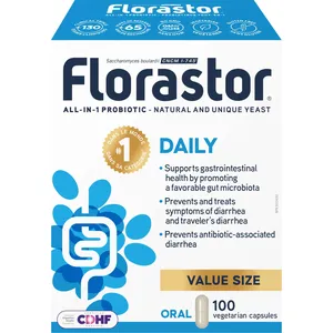 Florastor Daily Probiotic Capsules 100 ct - Supports Gut Health & Immune Function Naturally