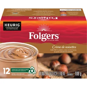 Folgers Hazelnut Cream K-Cup Pods - Velvety-Smooth Coffee with Rich Nutty Highlights