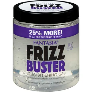 Frizz Buster Straightening Gel for Color Treated Hair - Humidity Resistant, All-Day Hold, Biotin Boost