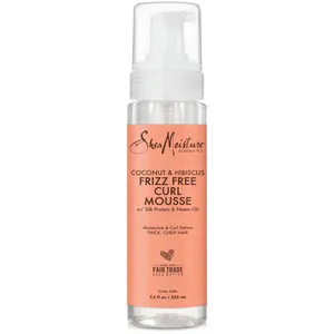 Frizz-Free Curl Mousse for Curly Hair - Coconut & Hibiscus with Silk Protein & Neem Oil