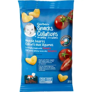 GERBER Veggie Hearts Tomato Snacks for Babies 10 Months & Up, Non-GMO, Healthy Snack