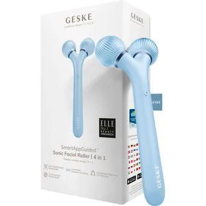 GESKE Sonic Facial Roller 4-in-1 Aquamarine Black - AI-Powered Skin Care Device for Toning & Massage