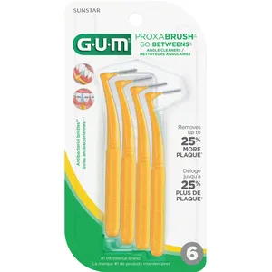 GUM Proxabrush Angle Cleaners - Tight, 6ct with Antibacterial Coating for Effective Dental Care