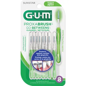 GUM Proxabrush Go-Betweens Tight 8ct - Interdental Brush for Precise Cleaning in Narrow Spaces