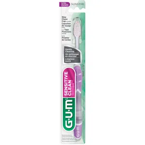 GUM Technique Sensitive Clean Toothbrush - Compact Ultra Soft Bristles for Gentle Plaque Removal