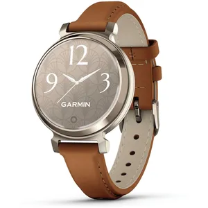 Garmin Lily 2 Classic Smartwatch with Tan Leather Band - Stylish, Health Tracking, Contactless Payments