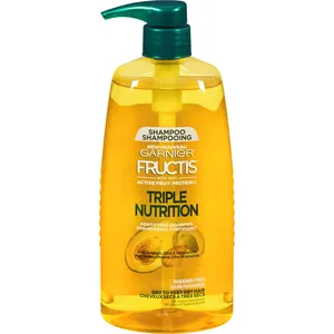 Garnier Fructis Triple Nutrition Shampoo 1L - Nourishing Moisture for Strong, Shiny Hair