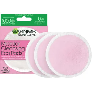 Garnier SkinActive Micellar Cleansing Eco Pads - Reusable, Ultra-Soft, 3 Count for 1000 Washes