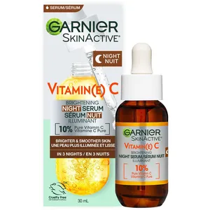 Garnier SkinActive Vitamin-C Brightening Night Serum, 10% Pure Vitamin-C & Hyaluronic Acid, 30ml