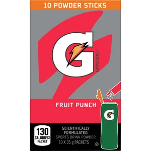 Gatorade Powder Fruit Punch 10x35g - Hydrate, Replenish, and Refuel for Peak Athletic Performance