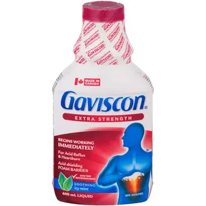 Gaviscon Extra Strength Liquid Icy Mint - Immediate Heartburn Relief, Sugar, Lactose & Gluten Free