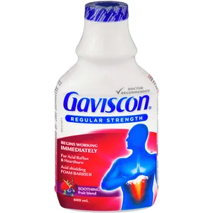 Gaviscon Regular Strength Liquid 600ml - Soothing Fruit Blend for Heartburn Relief