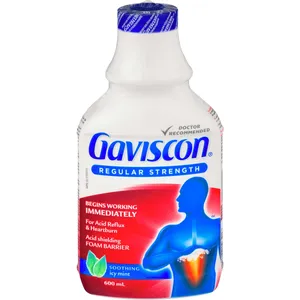 Gaviscon Regular Strength Liquid Soothing Icy Mint 600 ml - Fast Relief from Heartburn & Acid Reflux