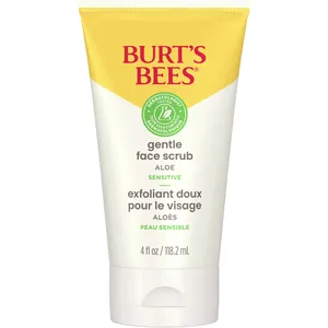 Gentle Face Scrub with Aloe for Sensitive Skin, 98.9% Natural Origin, Fragrance-Free Exfoliator