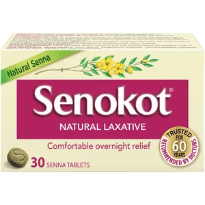 Gentle Overnight Relief Senokot Natural Laxative 30 Tablets - Effective Senna for Occasional Constipation