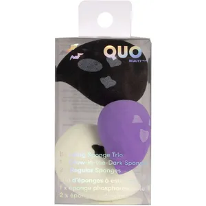 Ghost-Inspired Blending Sponge Trio â€“ Glow-in-the-Dark & Regular Sponges for Flawless Makeup Finish