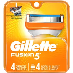 Gillette Fusion5 Men's Razor Blades - 4 Refills with Antifriction Blades for Comfort and Precision