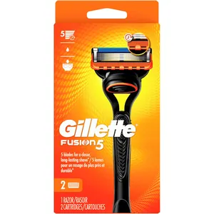 Gillette Fusion5 Men’s Razor Handle with 2 Blade Refills - Antifriction Blades for a Smooth Shave