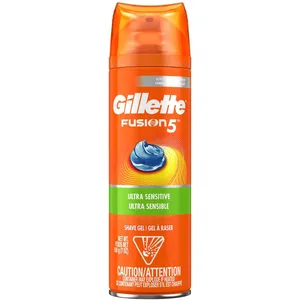 Gillette Fusion5 Ultra Sensitive Shave Gel, 198 g - Comfort for Sensitive Skin with Cooling Formula