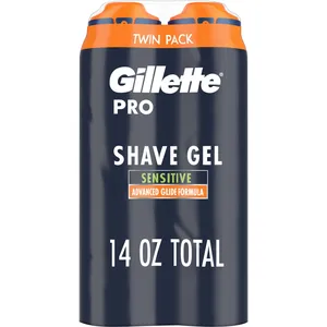 Gillette PRO Shaving Gel for Men TWIN PACK - Advanced Glide Formula for Smooth, Comfortable Shave