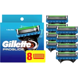 Gillette ProGlide Men's Razor Blades - 8 Refills, Precision Trimmer, Enhanced Lubrastrip for Comfort