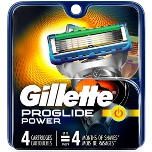 Gillette ProGlide Power Men's Razor Blades - 4 Refills with Precision Trimmer and FlexBall Technology