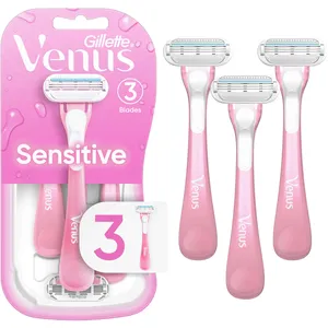 Gillette Venus Sensitive Women's Disposable Razors - 3 Blades for Smooth, Irritation-Free Shaving