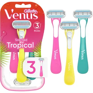 Gillette Venus Tropical Women's Disposable Razors - 3 Pack with MoistureRich Aloe Strips